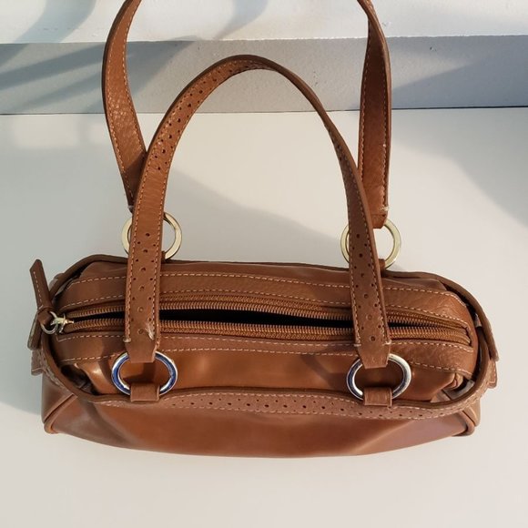 Liz Claiborne Purse Accessories Small Brown Polyvinyl Handbag - Picture 3 of 4